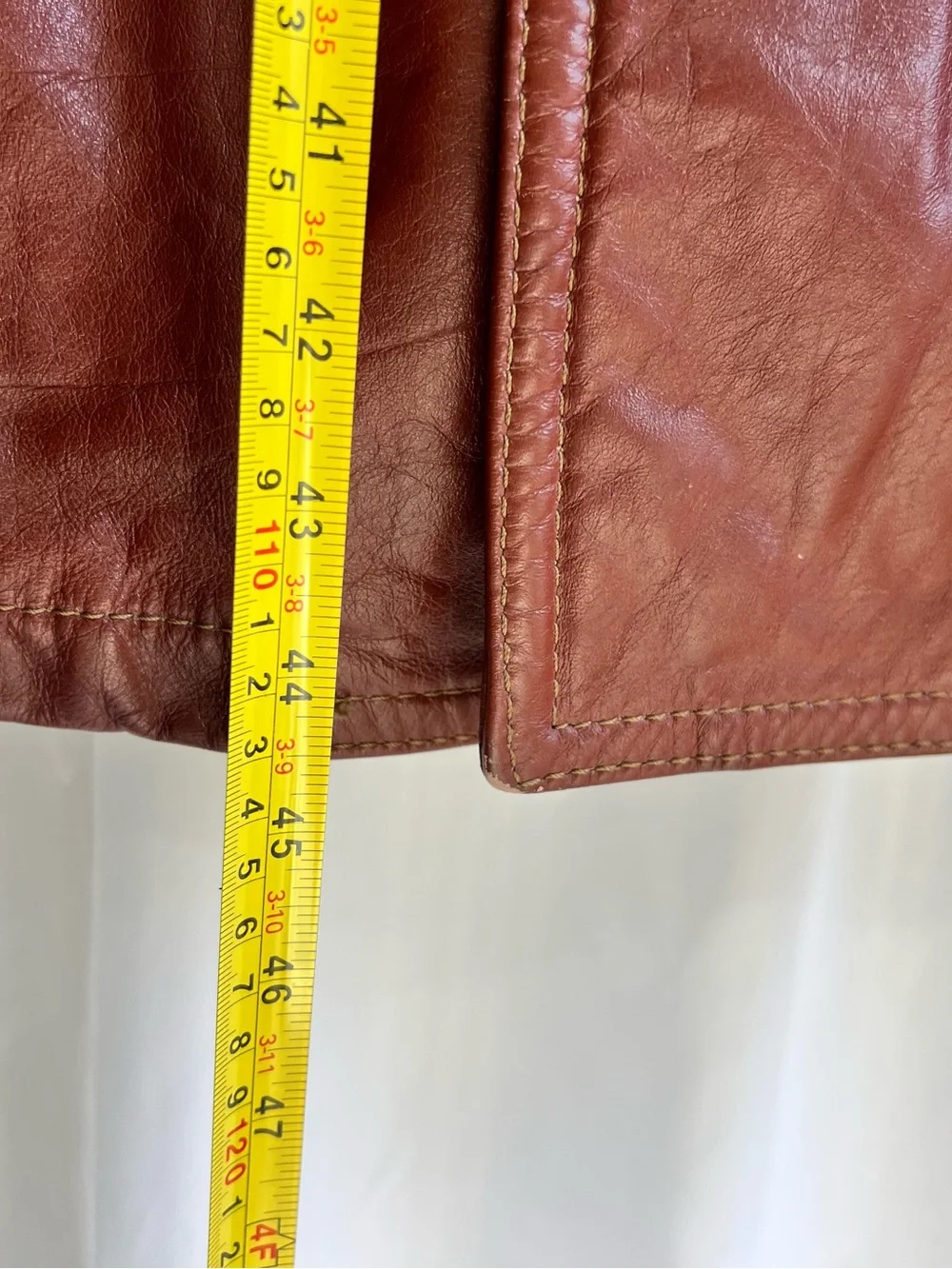 Vintage Lakeland Leather Trench Coat 42 Long Cognac Brown Belted Large